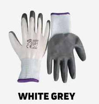Coated Gloves – White Grey