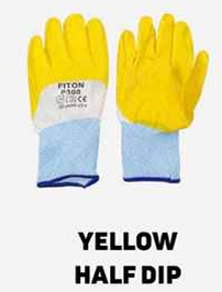 Coated Gloves – Yellow Half Dip