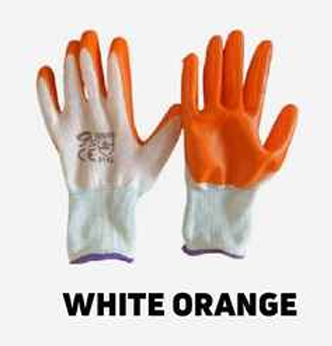 Coated Gloves – White Orange