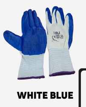 Coated Gloves – White Blue