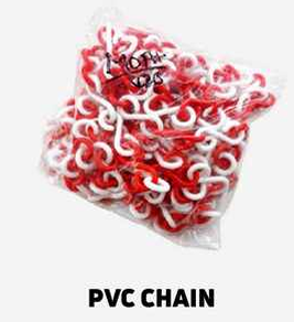 Red & White Plastic Safety Warning Barrier Chain