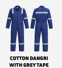 Blue Cotton Dangri with Grey Reflective Tape