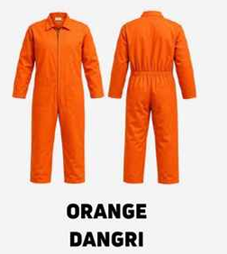 High-Visibility Orange Industrial Safety Dangri
