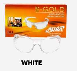 S-Gold Aura Hard Coated Clear Lens Safety Goggles