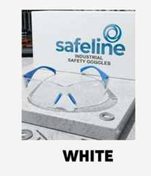 Safeline Industrial Clear Safety Goggles with Blue Temple