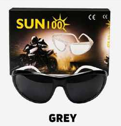 Sun 100 Dark Smoke Anti-Glare Safety Glasses