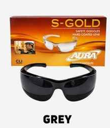 S-Gold Aura Hard Coated Dark Lens Safety Goggles
