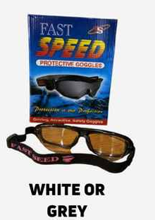 Fast Speed Elastic Strap Amber/Yellow Lens Safety Goggles