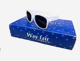 Wayfair Classic White Frame Dark Lens Safety Sunglasses