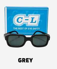 C-L Square Frame Dark Smoke Safety Goggles