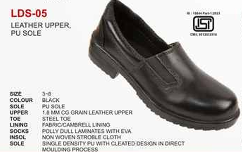 LDS-05 Executive CG Grain Leather Slip-On PU Sole Safety Shoes