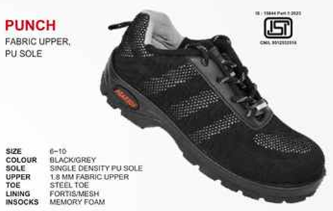 Punch Mesh Fabric Upper PU Sole Memory Foam Safety Sneakers