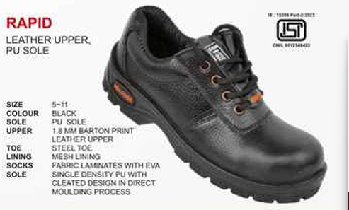 Rapid Barton Print Leather Upper PU Sole Safety Shoes