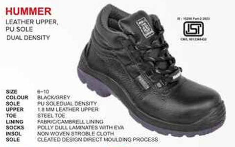 Hummer High Ankle Dual Density PU Sole Mining Safety Boots