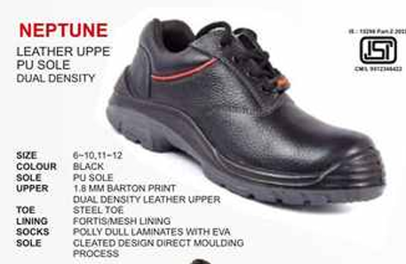 Neptune Dual Density Barton Leather Upper PU Sole Safety Shoes