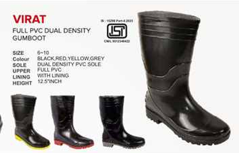 Virat 12.5-Inch Full PVC Dual Density Sole Industrial Gumboots