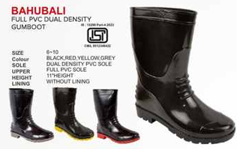 Bahubali 11-Inch Full PVC Dual Density Sole Industrial Gumboots
