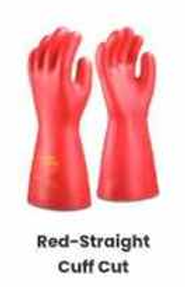 Red Straight Cuff Cut Electrical Dielectric Latex Gloves