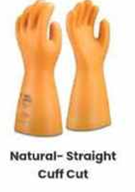 Natural Straight Cuff Cut Electrical Dielectric Latex Gloves