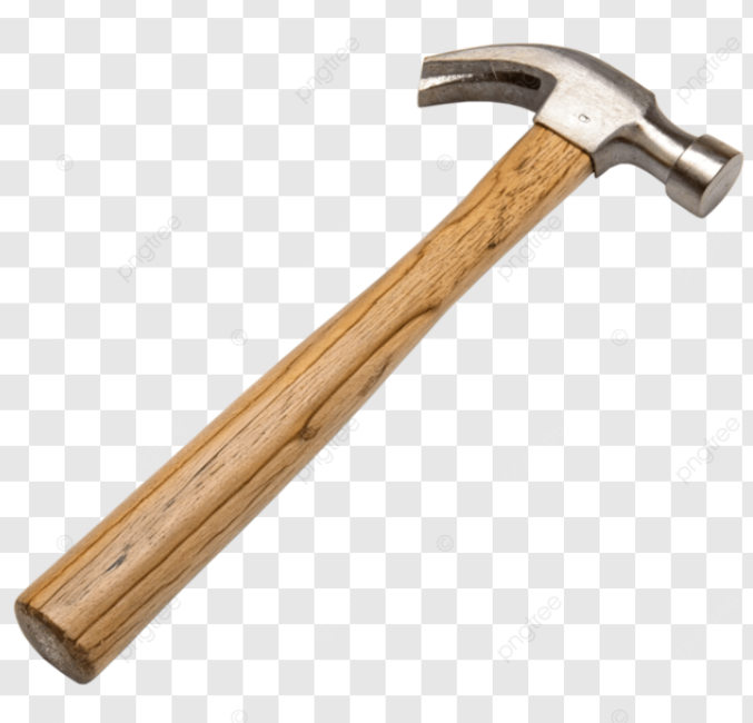 Polished Forged Steel Claw Hammer with Solid Hardwood Handle