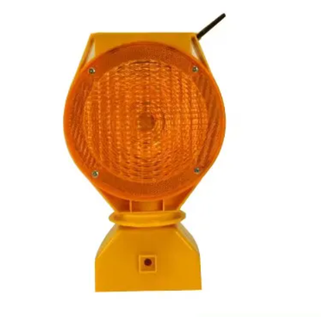 Solar Powered Yellow Amber Flashing Barricade Beacon Light