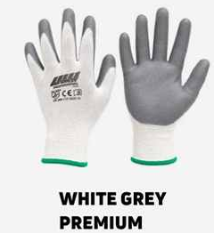 Coated Gloves – White Grey Premium