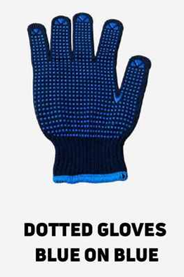 Blue on Blue Heavy Dotted Gloves