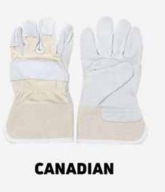 Full White Canadian Leather Reinforcement Gloves