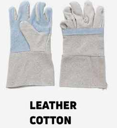 Leather Cotton Work Gloves
