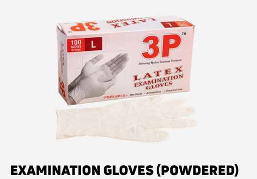 3P Latex Examination Gloves (Powdered)