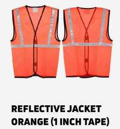 Reflective Safety Jacket Orange (1-Inch Tape)