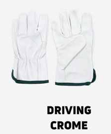 Chrome Driving Leather Gloves (White)