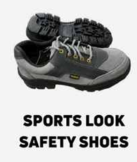 Sports Look Suede Finish Safety Shoes (Grey / Olive)