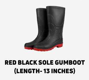 Heavy Mining PVC Gumboot (Red Black Sole, 13 Inches)