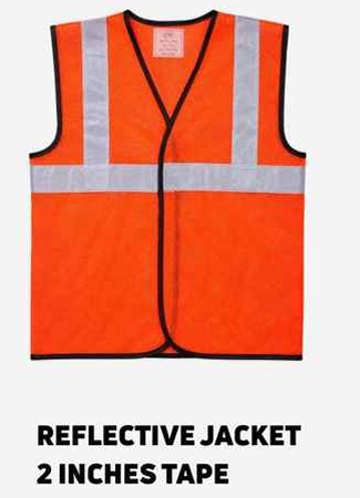 Reflective Safety Jacket with 2 Inches Tape (Orange)