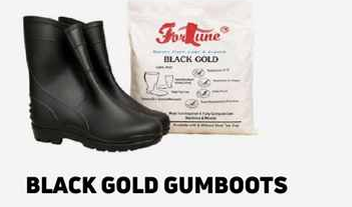 Fortune Black Gold Industrial Gumboots