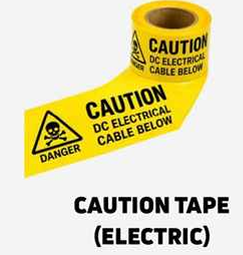 Caution DC Electrical Cable Below Warning Tape
