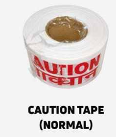 Caution Barricade Warning Tape (White / Red Text)