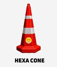 Hexagonal Heavy Base Reflective Traffic Cone