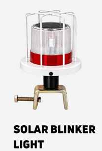 Solar Powered Warning Flashing Blinker Beacon Light