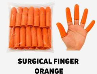 Orange Heavy Grip Surgical Finger Cots